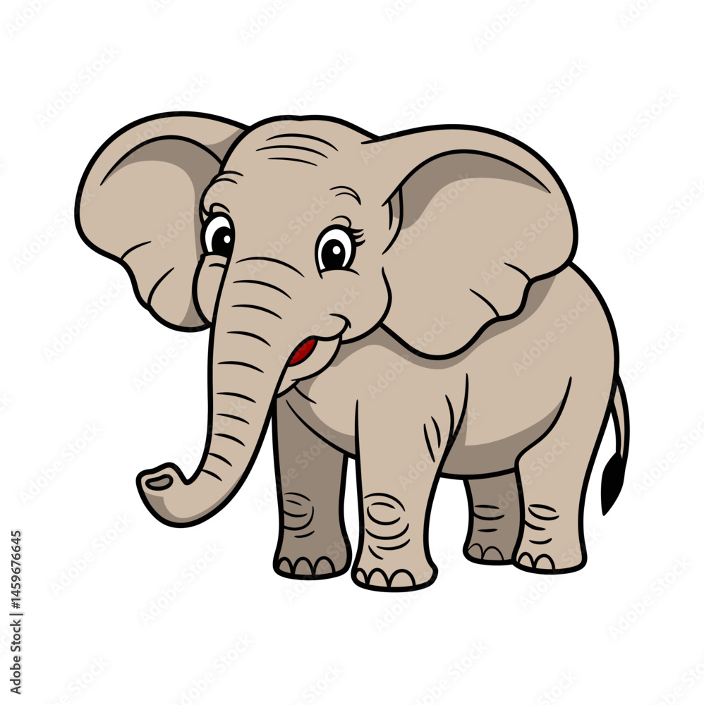 Cute Cartoon Elephant Vector Illustration Cute Cartoon Elephant Vector Illustration