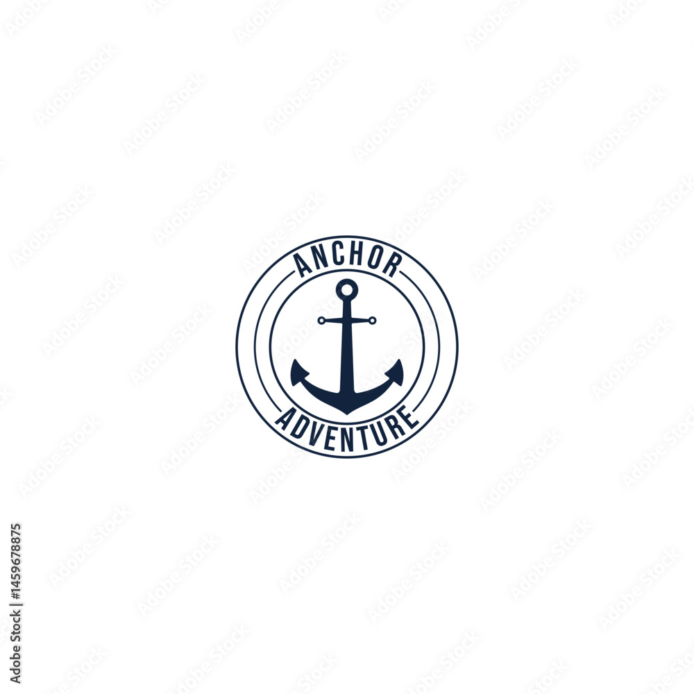Anchor symbol vector logo design Anchor symbol vector logo design