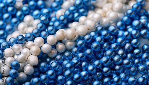 blue and white beads