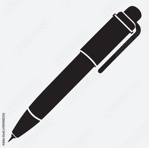 pen silhouette vector art illustration, vector illustration of pen