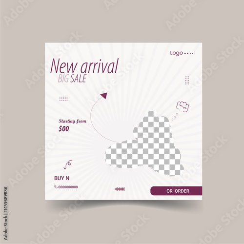 Shoe social media post design. Vector social media post design template. Modern shoes social media post web banner template

