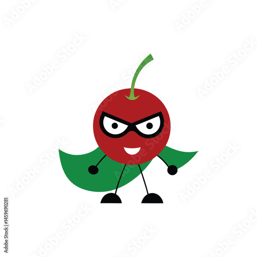 superhero cherry with cape and mask