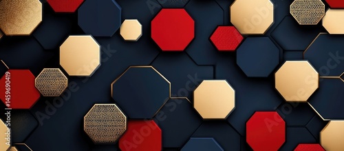 Geometric octagon pattern with rich colors