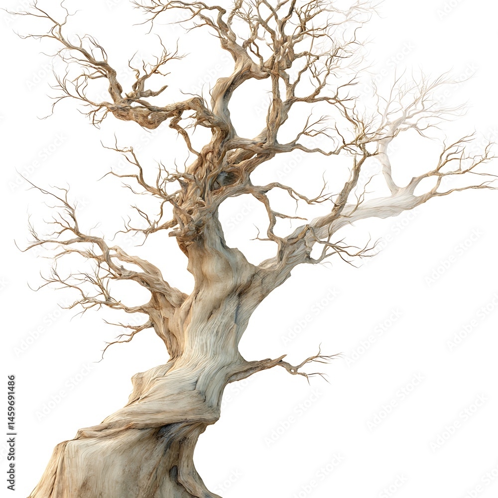an old, dead tree, rendered in high resolution on a white background an old, dead tree, rendered in high resolution on a white background