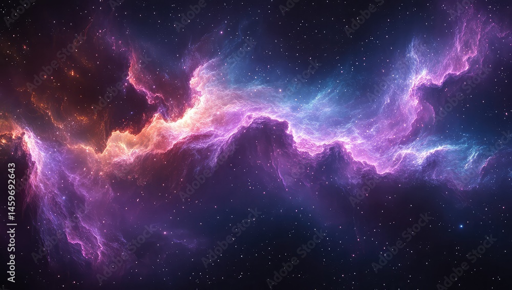Obraz premium Cosmic Nebula with Stellar Cloudscape. (1)