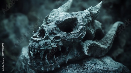 Flaming skull concept art with glowing smoke high resolution picture