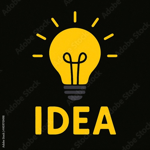 Idea concept on black background