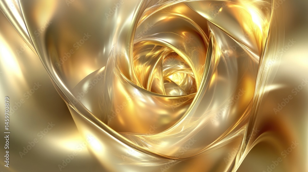 Golden Liquid Flowing Abstract