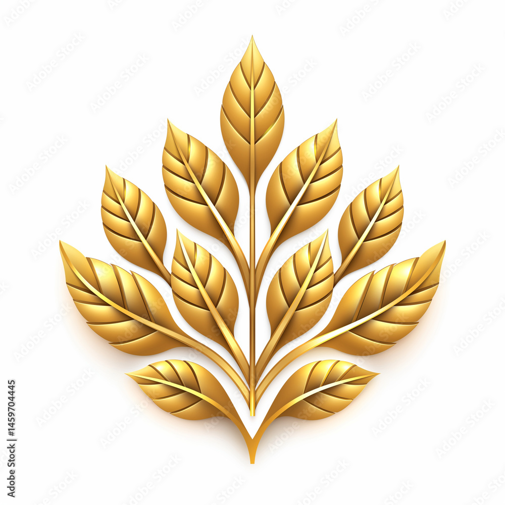Golden botanical flourish. Elegant leaf motif in metallic style. Perfect for luxury branding, eco-themed packaging, and decorative graphic design. Golden botanical flourish. Elegant leaf motif in metallic style. Perfect for luxury branding, eco-themed packaging, and decorative graphic design.