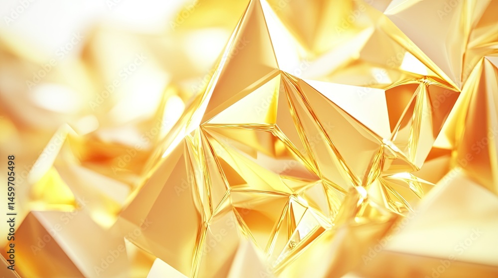 Golden geometric abstract background