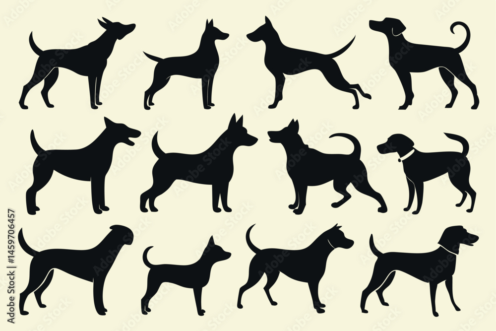 Dog Breed Silhouettes – Minimalist Vector Icon Pack Dog Breed Silhouettes – Minimalist Vector Icon Pack