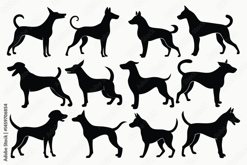 Dog Breed Silhouettes – Minimalist Vector Icon Pack Dog Breed Silhouettes – Minimalist Vector Icon Pack