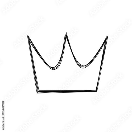hand drawn scribble of crown. crown line art. simple art of crown.