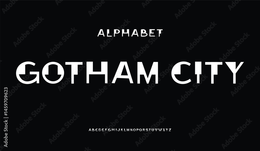Obraz premium Modern minimal abstract alphabet fonts. Typography technology, electronic, movie, digital, music, future, logo creative font. vector illustration