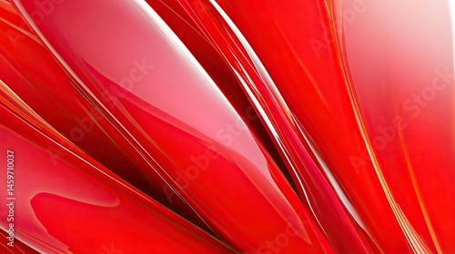 Obraz na płótnie Abstract red flowing lines. A dynamic composition of glossy, vibrant red lines and curves, creating a sense of movement and energy. Intricate interplay of light and color w salonie