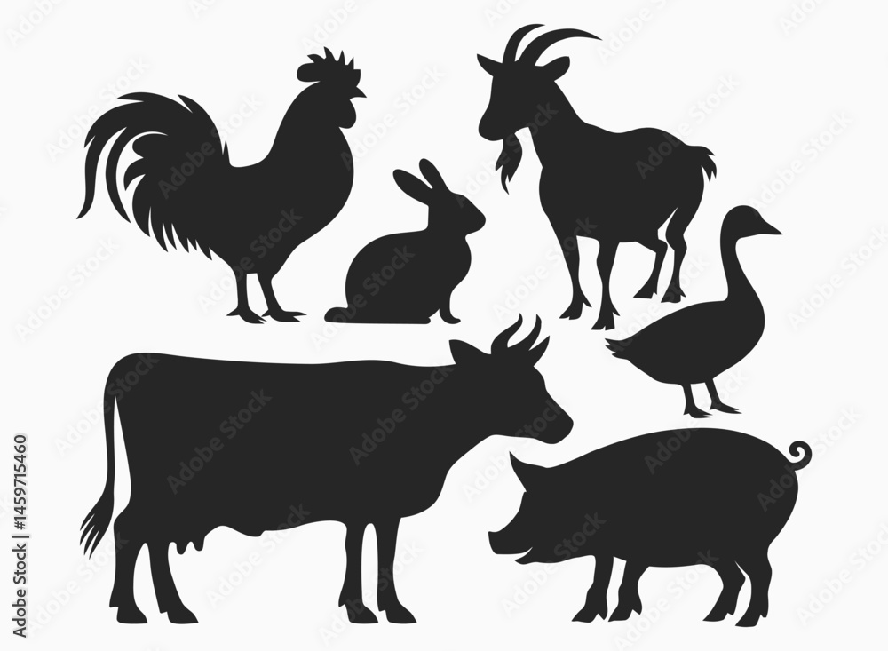 High Quality Common Farm Animal Vector Images High Quality Common Farm Animal Vector Images