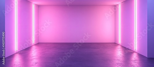 Obraz na płótnie Empty, vibrant, illuminated space w salonie