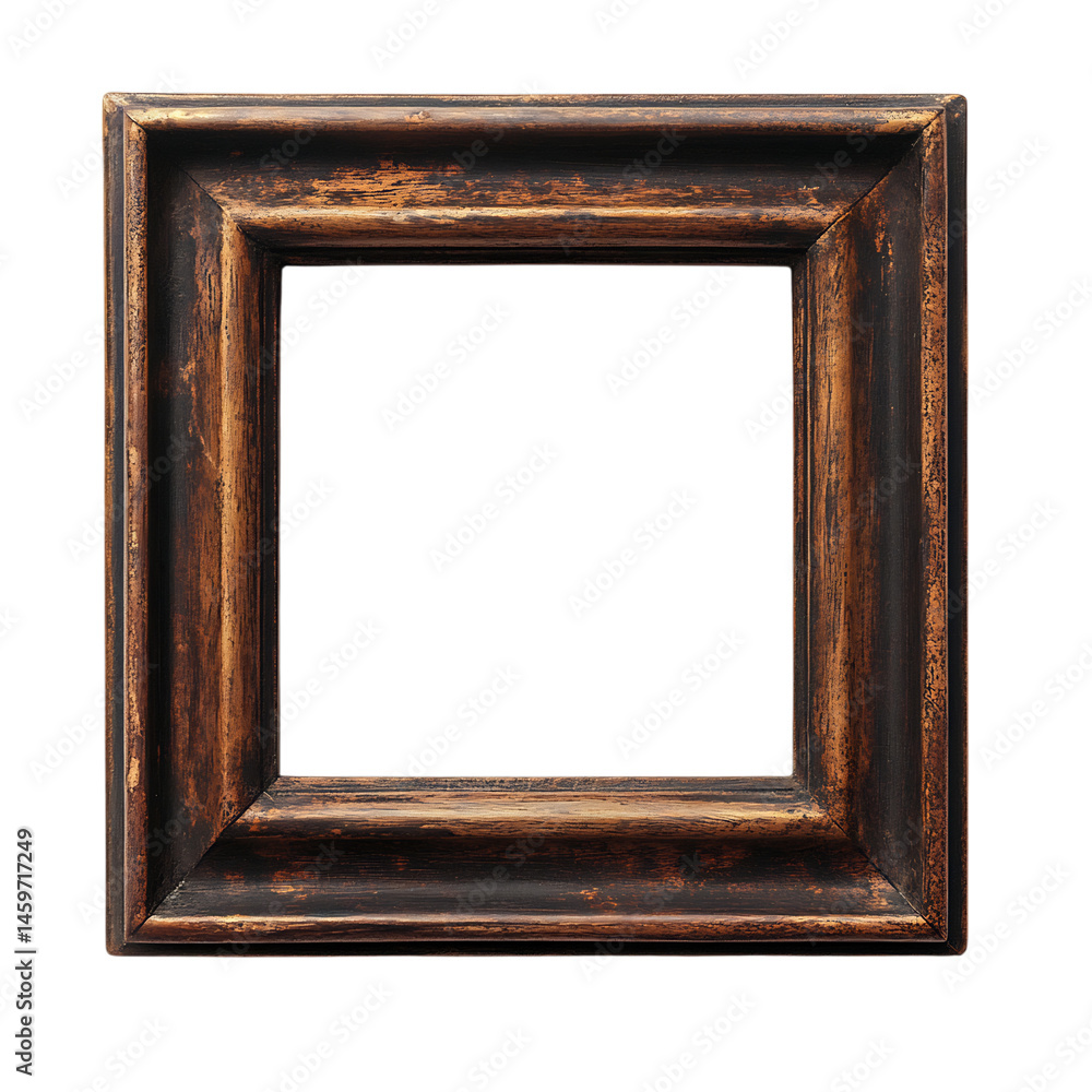 Square Wooden Photo Frame with Engraved Memorial Message Isolated on Transparent Background Square Wooden Photo Frame with Engraved Memorial Message Isolated on Transparent Background