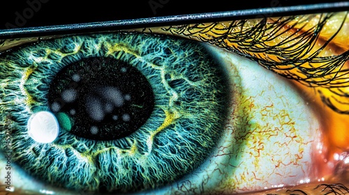 smartphone screen showing a blurred selfie with dark spots, mimicking how vitreous floaters affect digital photos. Realistic, relatable modern context. digital vision, smartphone perspective, 