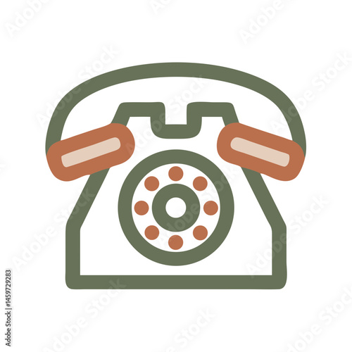 Icon of a vintage telephone in a minimalist style  