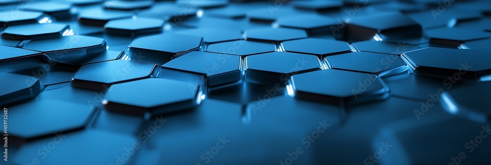 Abstract blue background with hexagons and white space for text, a futuristic technology concept Abstract blue background with hexagons and white space for text, a futuristic technology concept