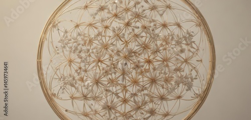 Subtle, muted flower of life design, ideal for calm backgrounds , geometric, balance