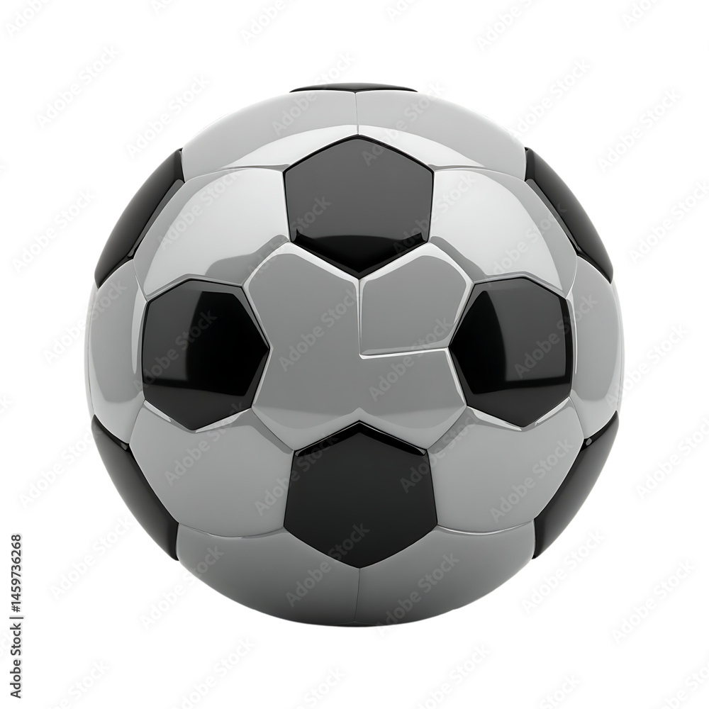 Fototapeta premium Soccer Ball, Black and White Football for Sport, Game, Training, Match, Isolated