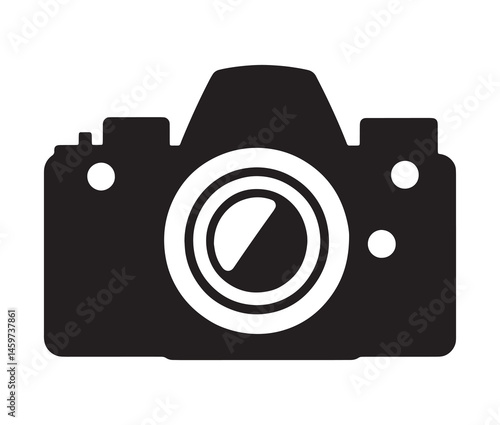Stylish camera silhouettes collection. Black and white camera vectors.