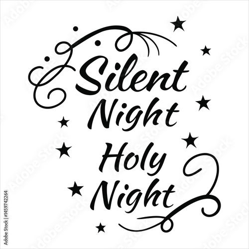 Silent Night Holy Night Typography T-shirt Design