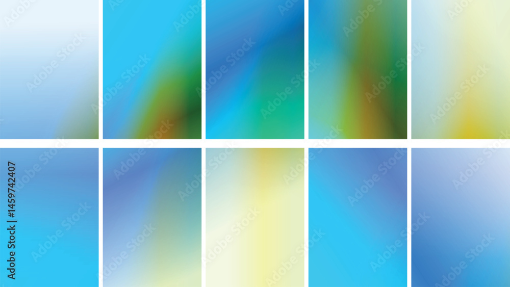 Obraz premium A vibrant display of ten gradient designs in different shades. The interplay of light and shadow creates depth and charm