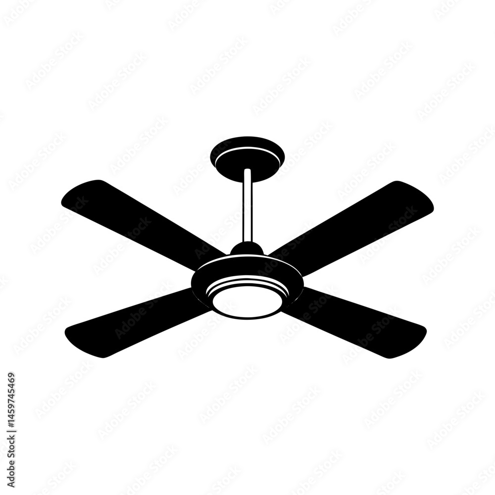 Ceiling fan with hidden lights silhouette. Ceiling fan with hidden lights silhouette.