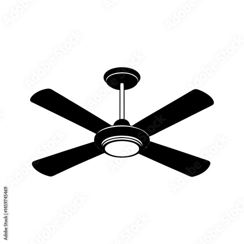 Ceiling fan with hidden lights silhouette.