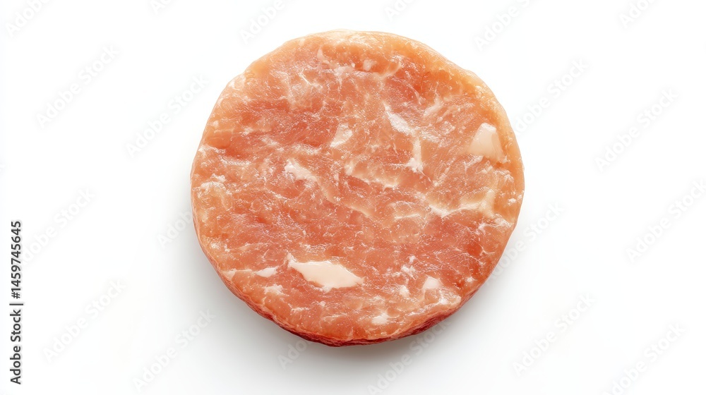 top view Round chicken cutlet isolated on white empty background top view Round chicken cutlet isolated on white empty background