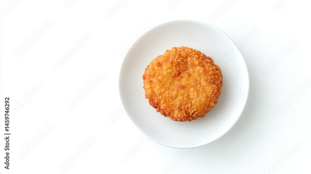 top view Round chicken cutlet isolated on white empty background top view Round chicken cutlet isolated on white empty background