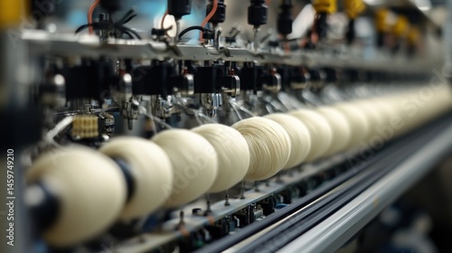Modern Textile Manufacturing: High-Speed Yarn Winding Machine in Action
