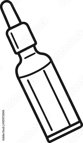 glass ampoule for injection outline vector on white background