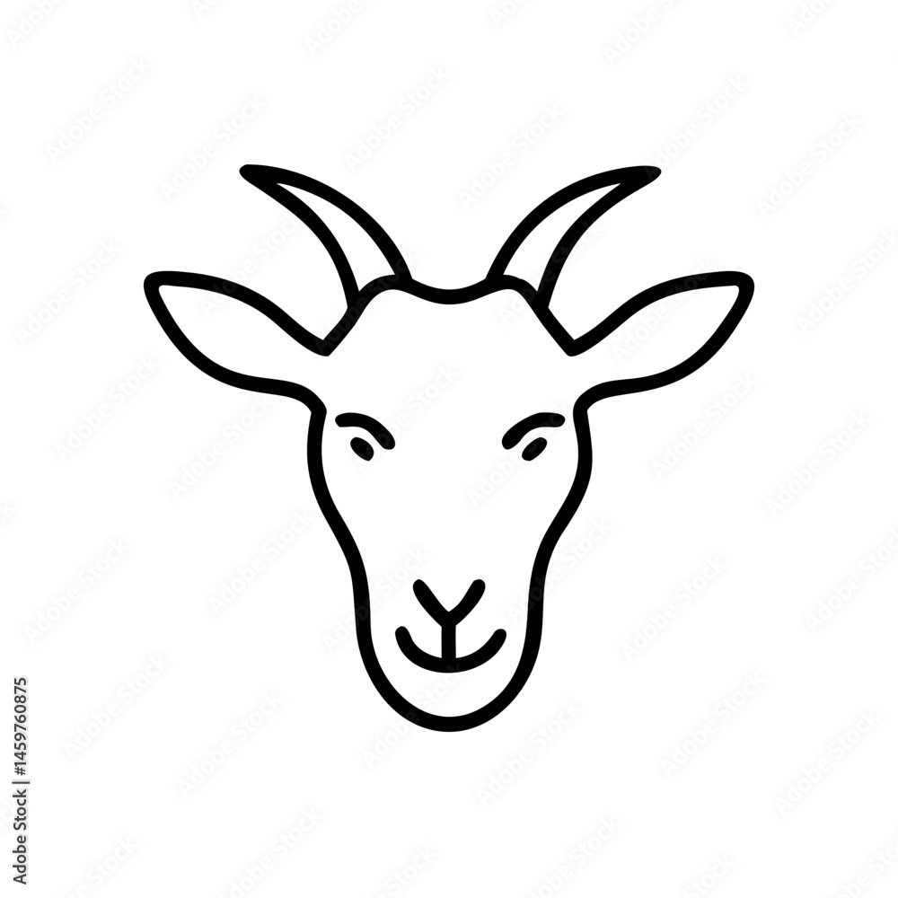 Fototapeta premium Line Art Goat Icon Representation 