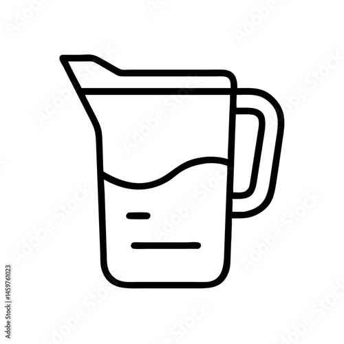 Water pitcher icon with liquid outline design  