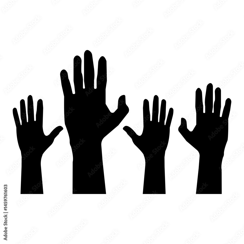 Fototapeta premium Human Hand Raised Icon