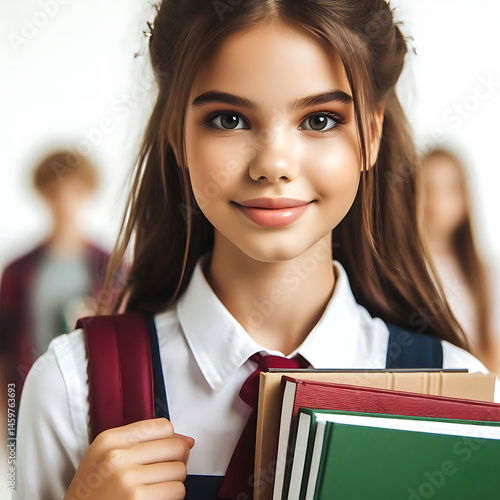 Young Girl Portrait Reading, Education, Student, Child, School, Knowledge, Learning.