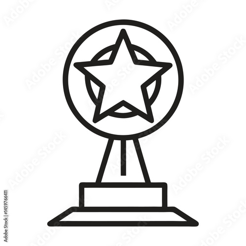 Excellence Icon – Minimal Line Style Trophy or Star Symbol for Achievement, Success, and Quality Standards