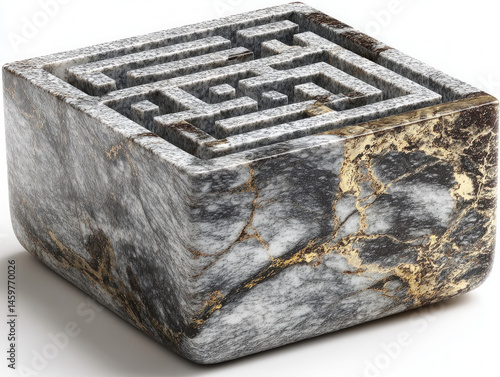 A detailed marble maze puzz...