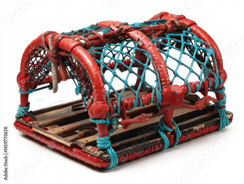 A lobster pot, isolated on ...