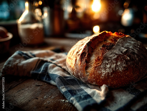 A simple loaf of bread sitt...