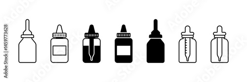 Tincture icon. Pipette picker icon collection. Pipette signs set. Tincture isolated icons collection. Stock vector