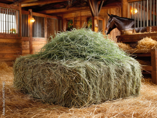 Bale of fresh Timothy hay i...