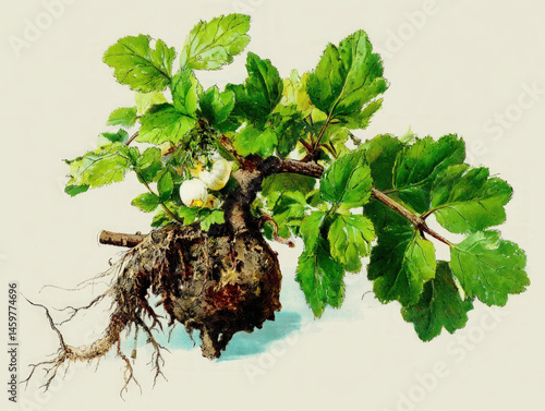 Botanical illustration of b...