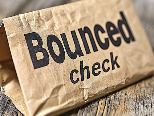 Bounced check text written ...