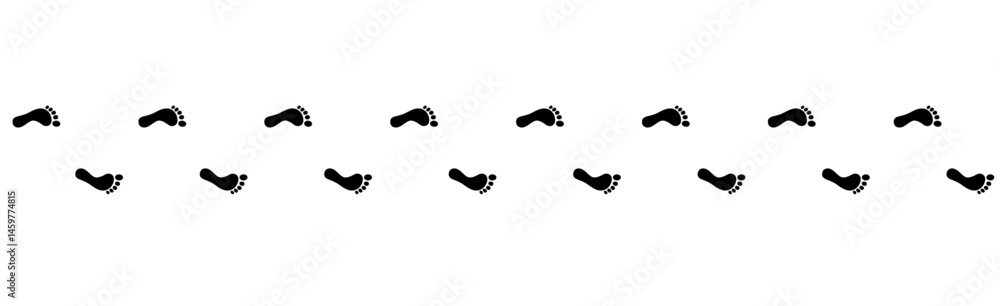 Vector simple human bare footprints seamless pattern isolated on white background Vector simple human bare footprints seamless pattern isolated on white background