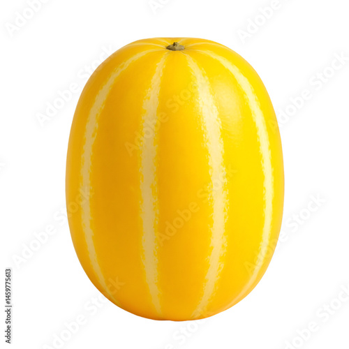 Whole Yellow Melon with White Stripes